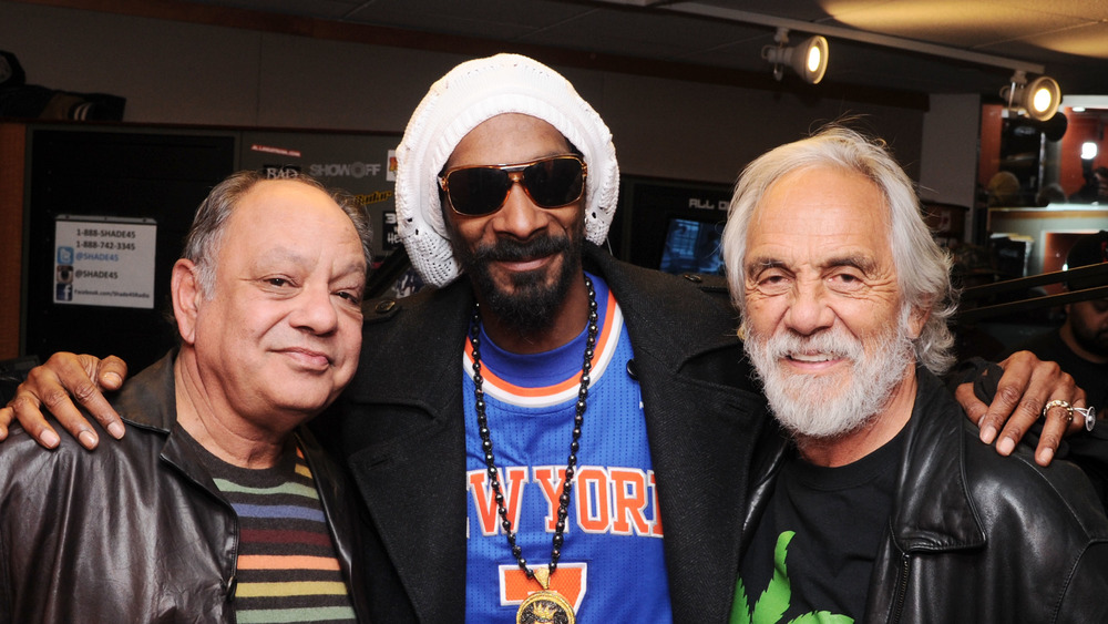Snoop Dogg posing with Cheech and Chong