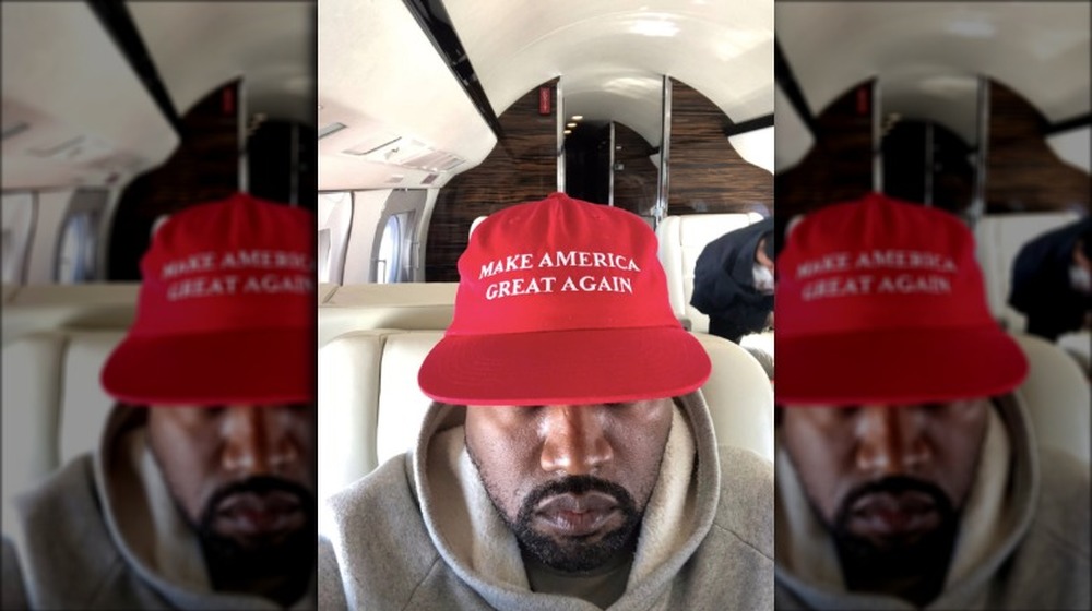Kanye in his MAGA hat