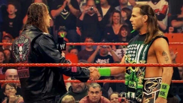 Bret Hart and Shawn Michaels shaking hands