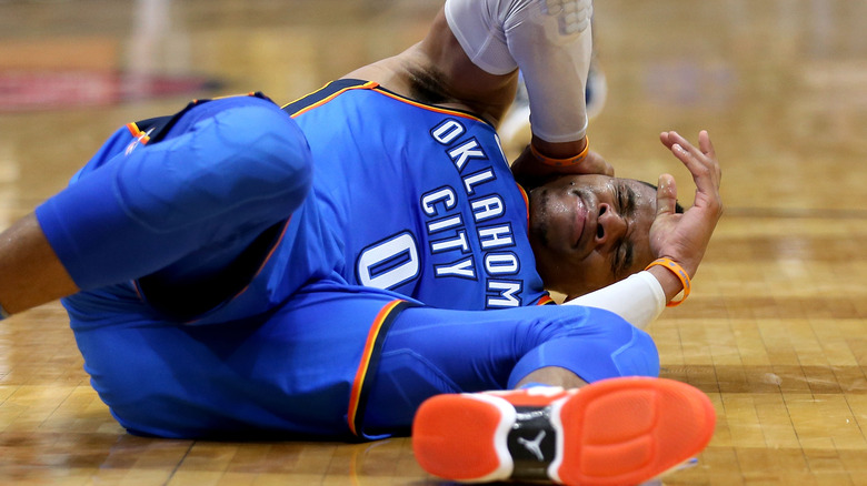 Russell Westbrook after an injury