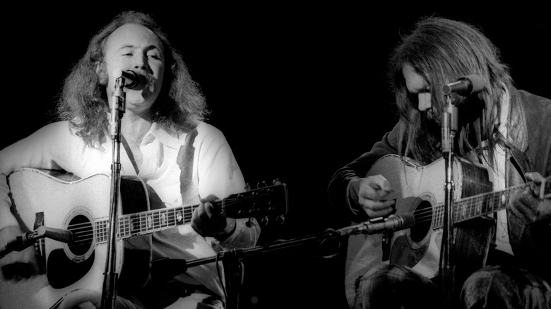 David Crosby and Neil Young onstage