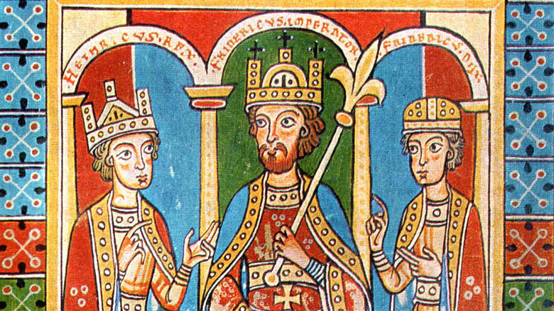 Frederic I Barbarossa and his sons King Henry VI and Duke Frederick VI. 
