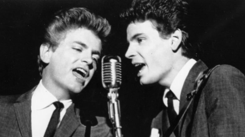 The Everly Brothers performing onstage