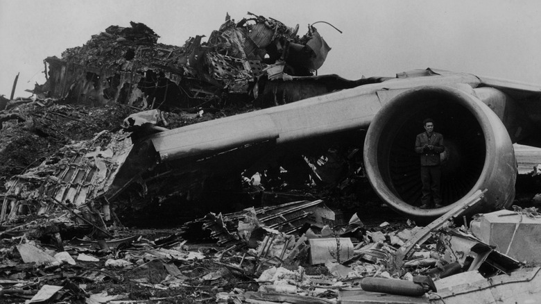 Wreckage from Tenerife airport disaster