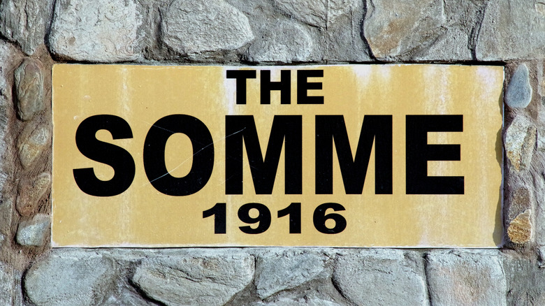 Memorial sign for The Somme 