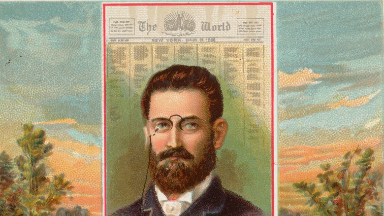 An illustration of Joseph Pulitzer, publisher of The World newspaper
