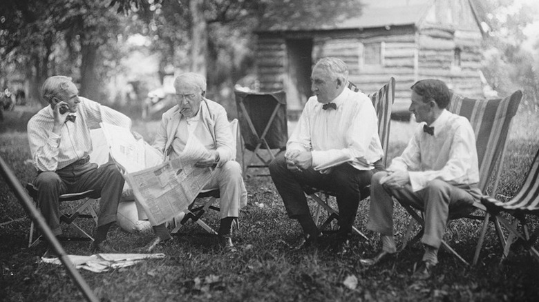 Ford, Harding, Edison, and Firestone camping
