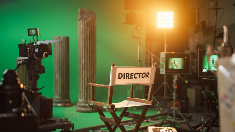 director's chair on set