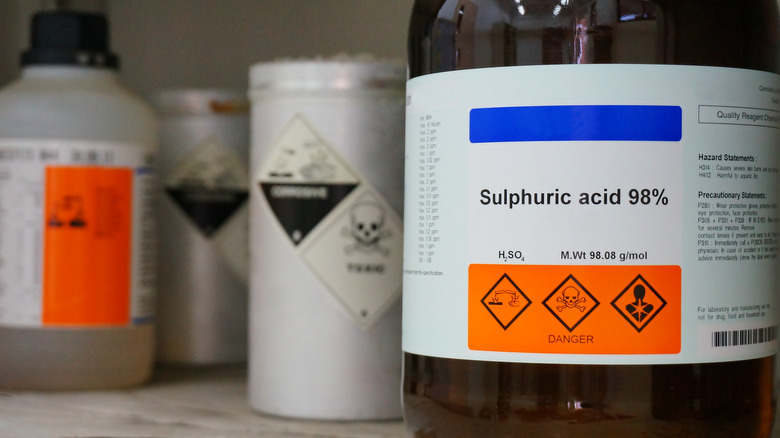 bottles and containers sulfuric acid 