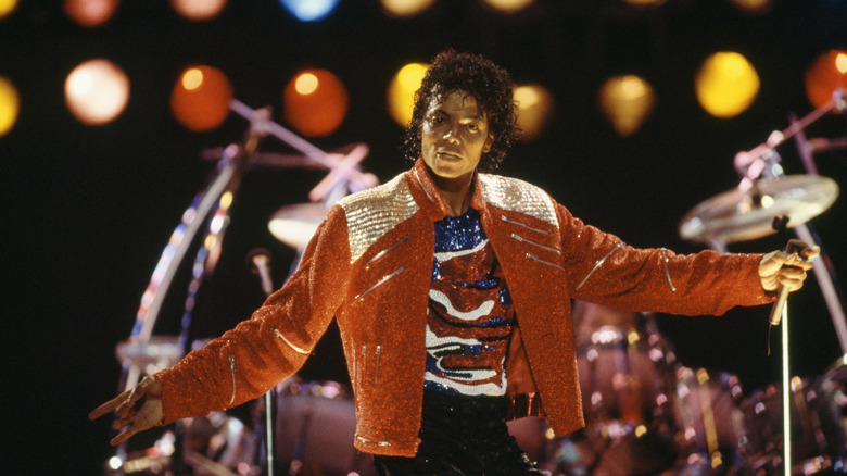 Michael Jackson performing on stage late 1980s