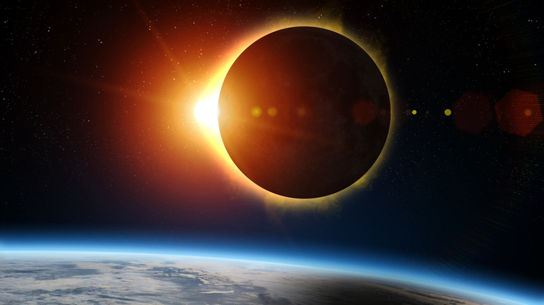 artist's rendering of a solar eclipse